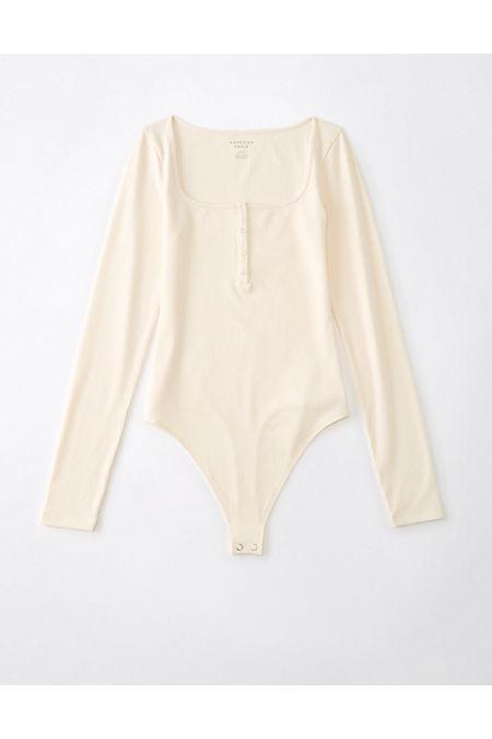 AE Long-Sleeve Henley Bodysuit Womens Product Image