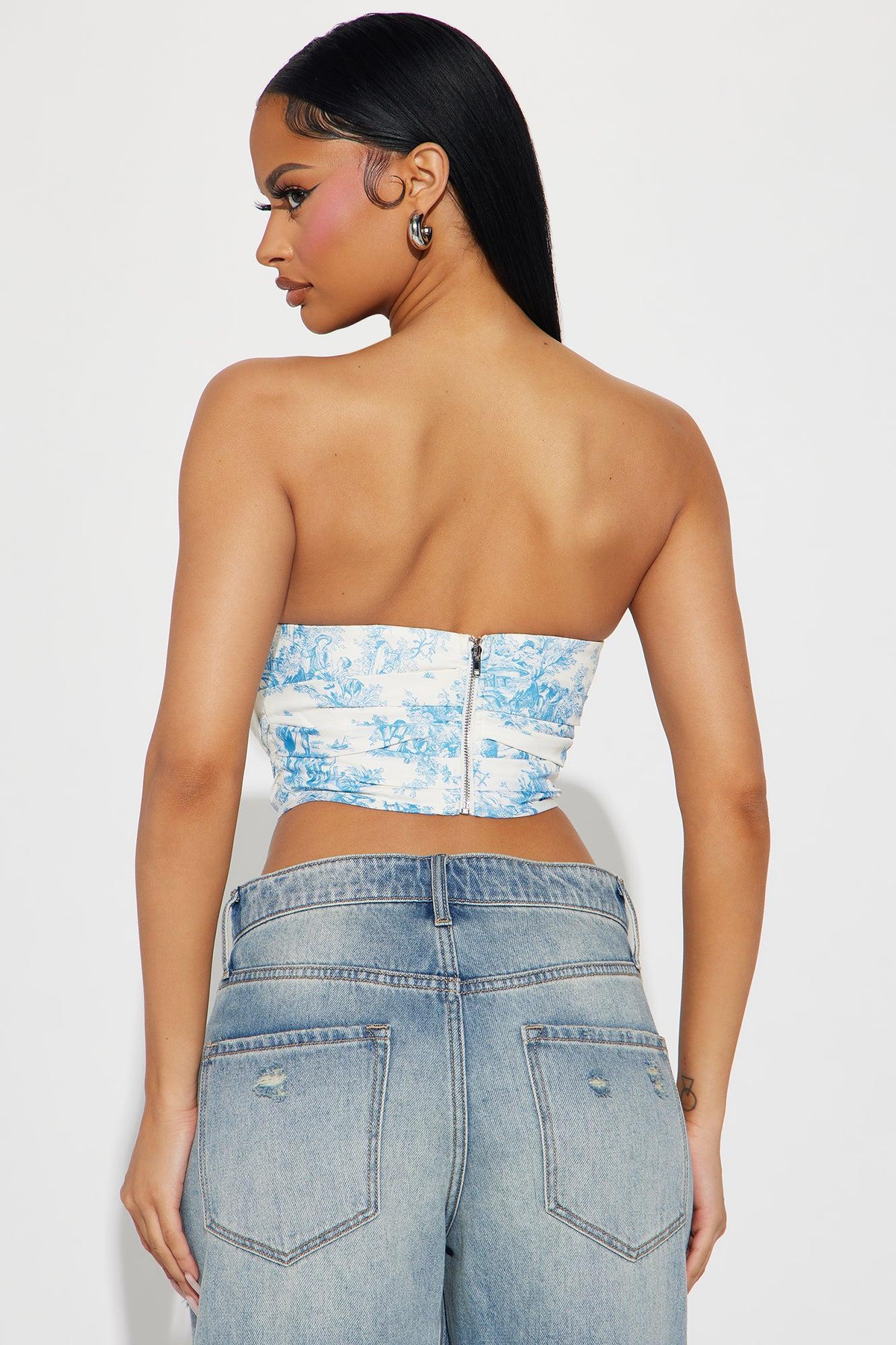 Enjoy The Journey Corset Top - Blue/combo Product Image