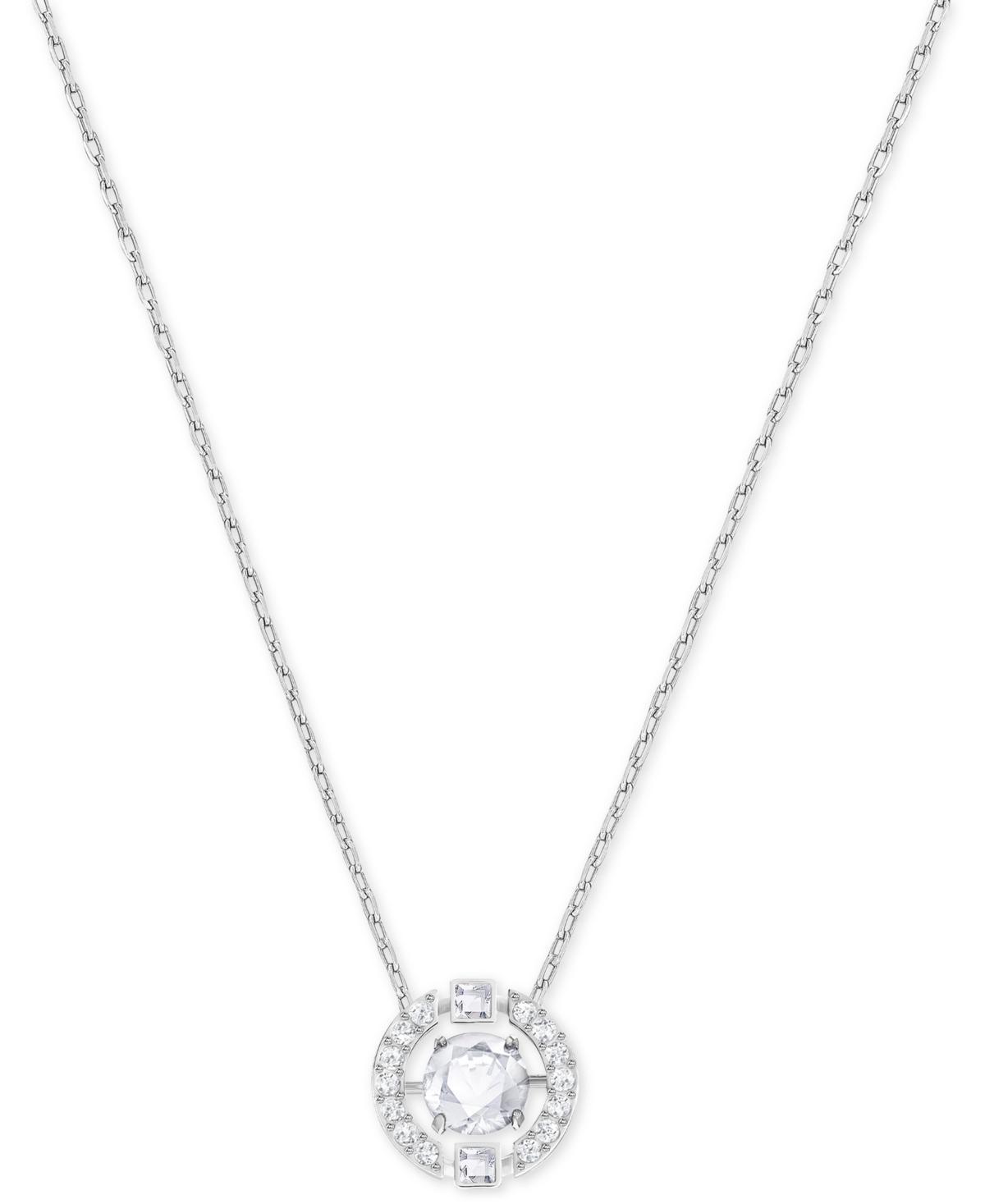 Womens Sparkling Dance Swarovski Crystal Rhodium-Plated Necklace Product Image