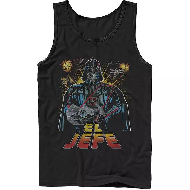 Mens Star Wars Darth Vader El Jefe Comic Style Portrait Tank Product Image