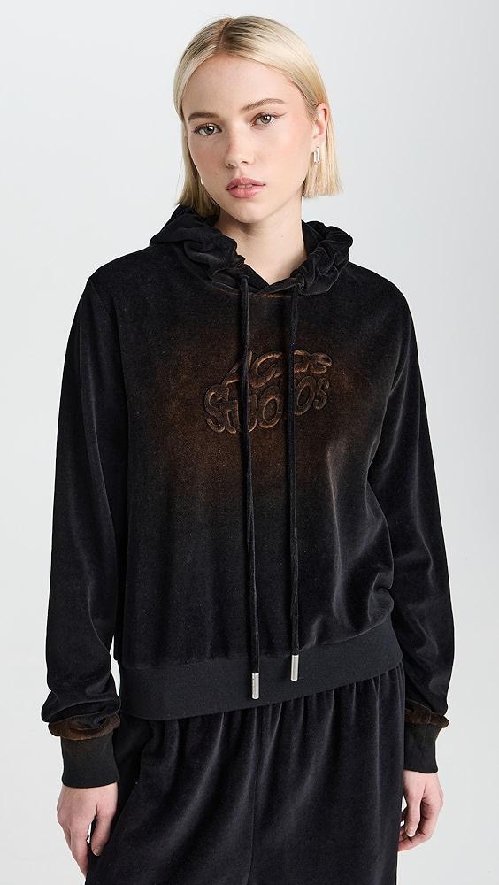 Acne Studios Soft Velour Hooded Sweatshirt | Shopbop Product Image