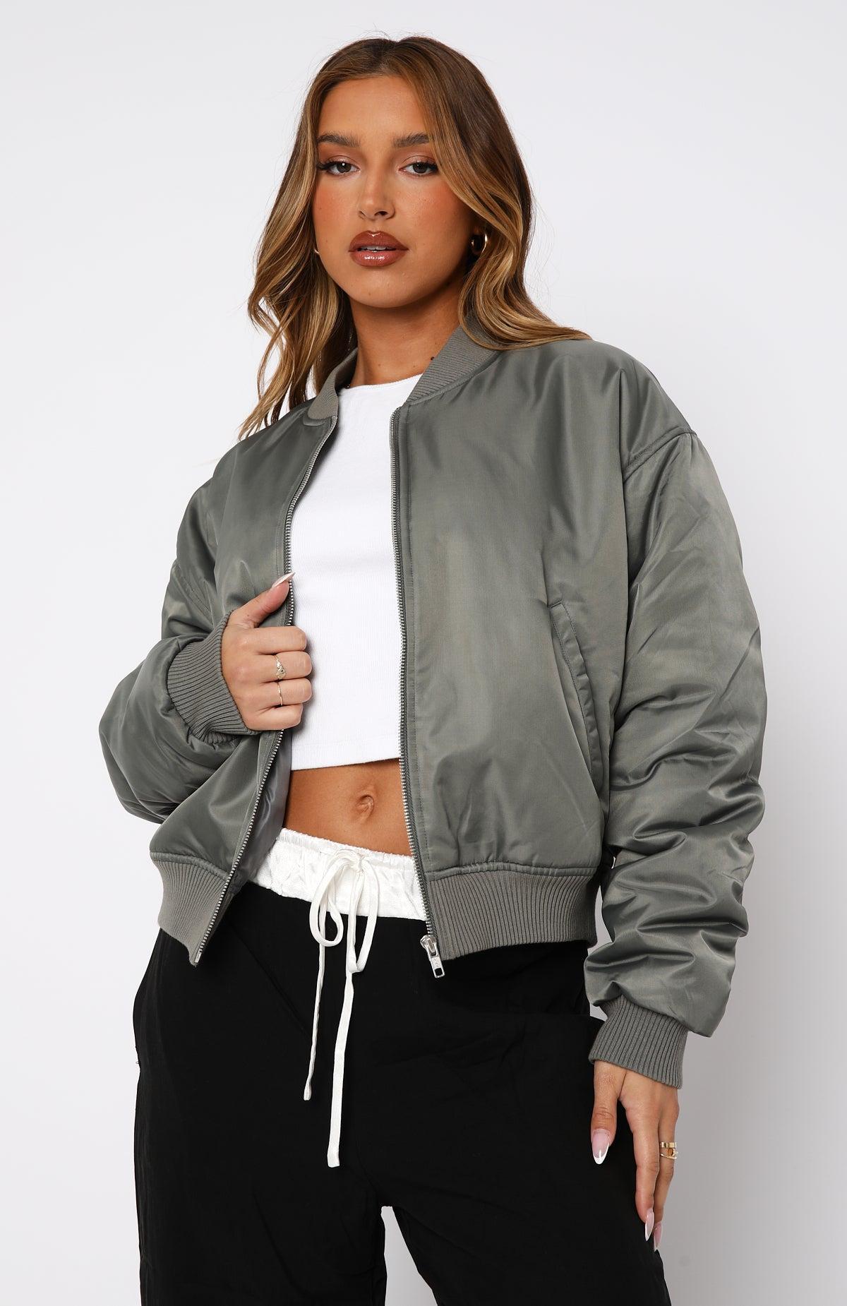 Walk On Out Bomber Jacket Olive Product Image