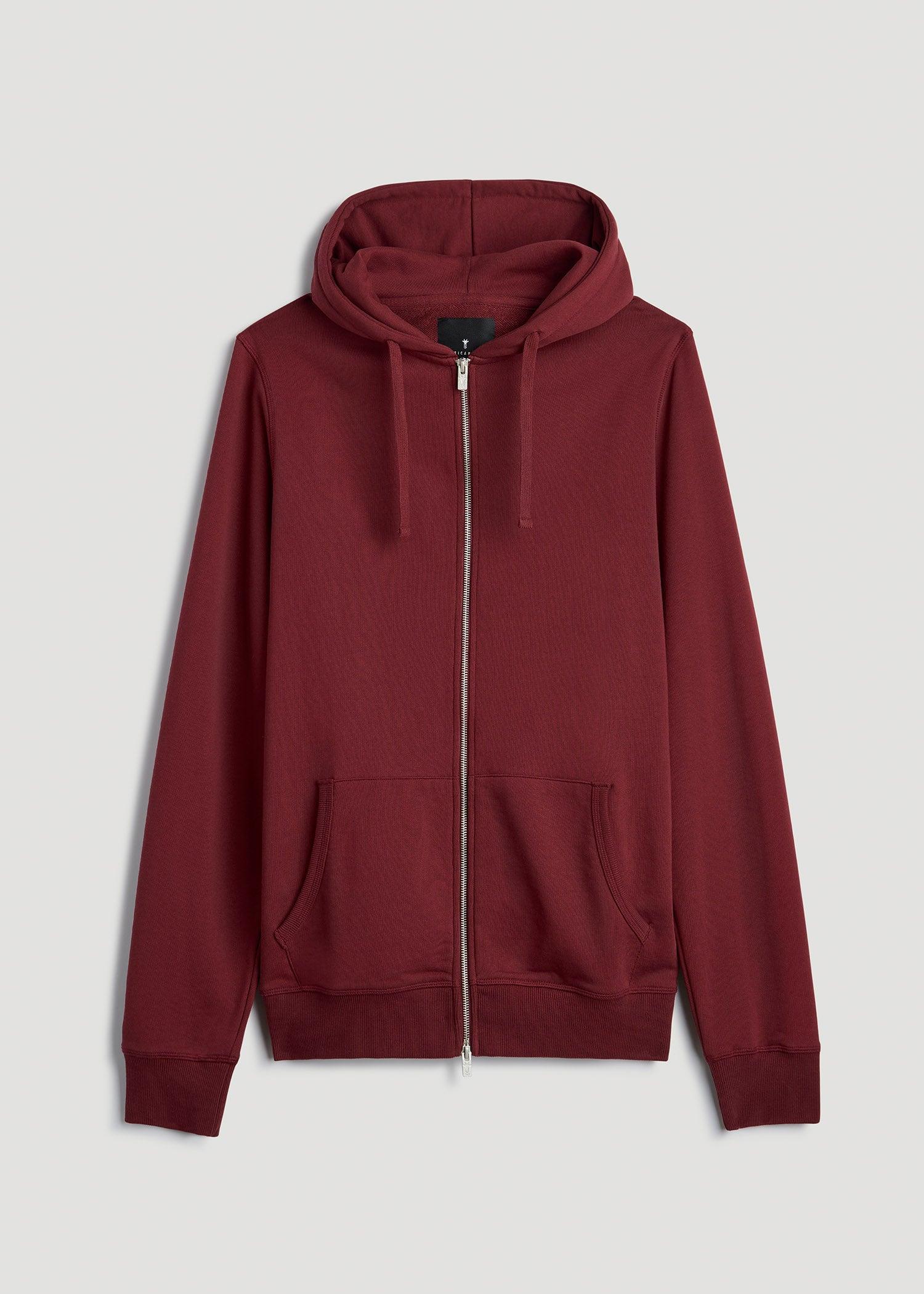 Wearever 2.0 French Terry Full-Zip Hoodie for Tall Men in Red Ochre Product Image