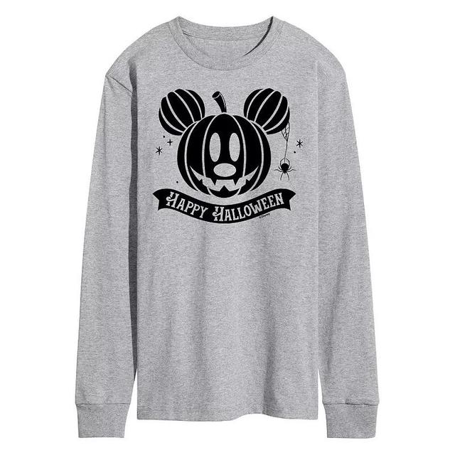 Disneys Mickey Mouse Mens Happy Halloween Pumpkin Long Sleeve Graphic Tee Product Image