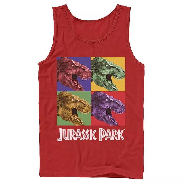 Mens Jurassic Park Four Square Dino Pop Art Style Tank Product Image