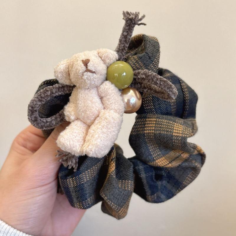 Bear Plaid Hair Scrunchie Product Image