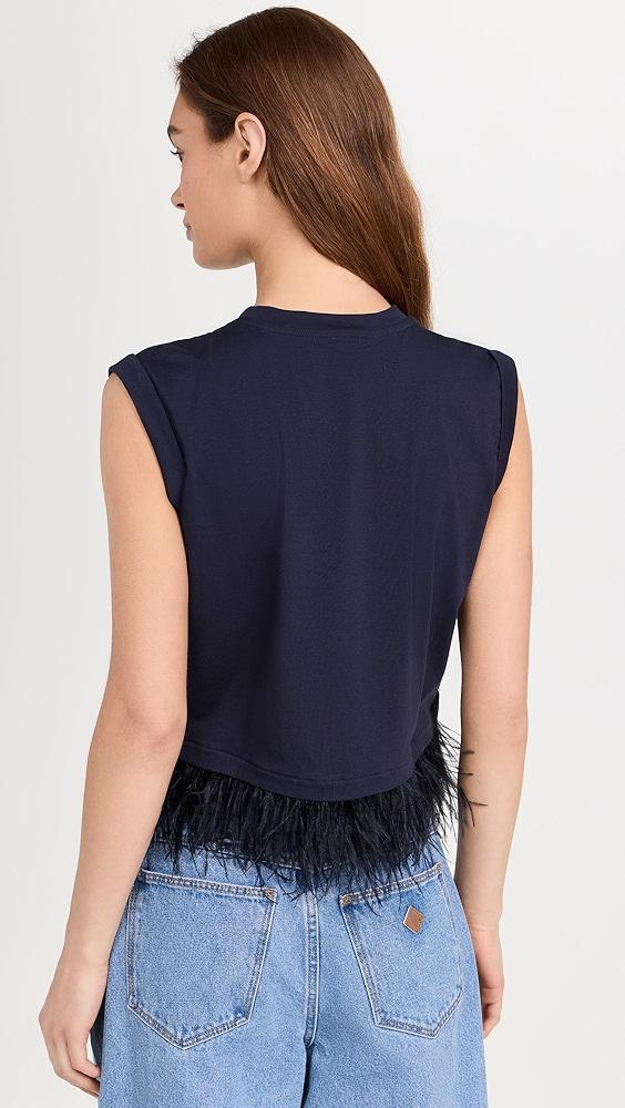 Cinq à Sept Cropped Feather Tee | Shopbop Product Image