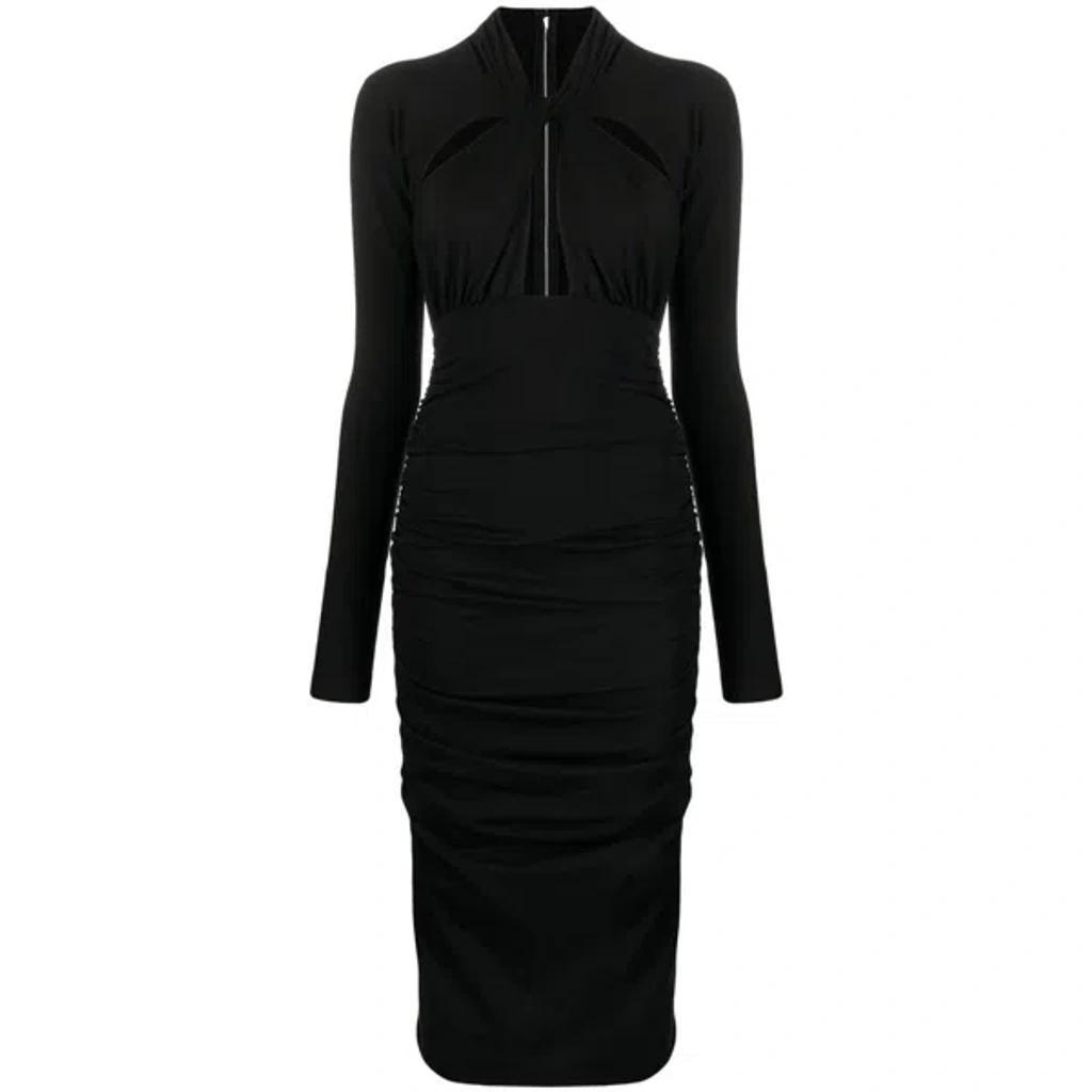 DOLCE & GABBANA Longuette Dress With Cut-out In Black Product Image