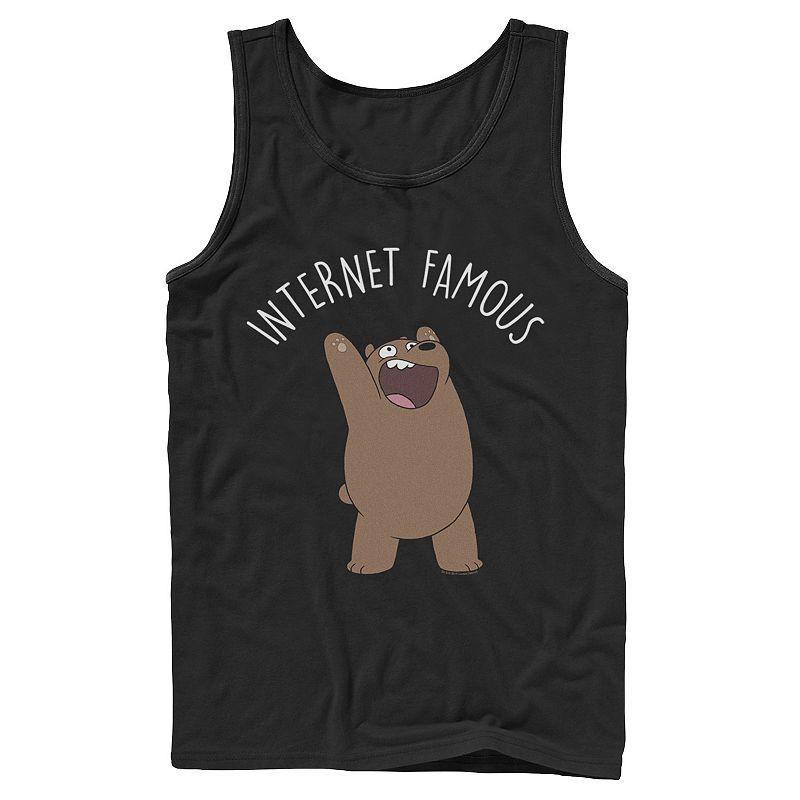 Mens Cartoon Network We Bare Bears Internet Famous Tank Blue Product Image