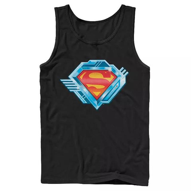 Mens DC Comics Superman Chrome Chest Logo Tank Black Product Image