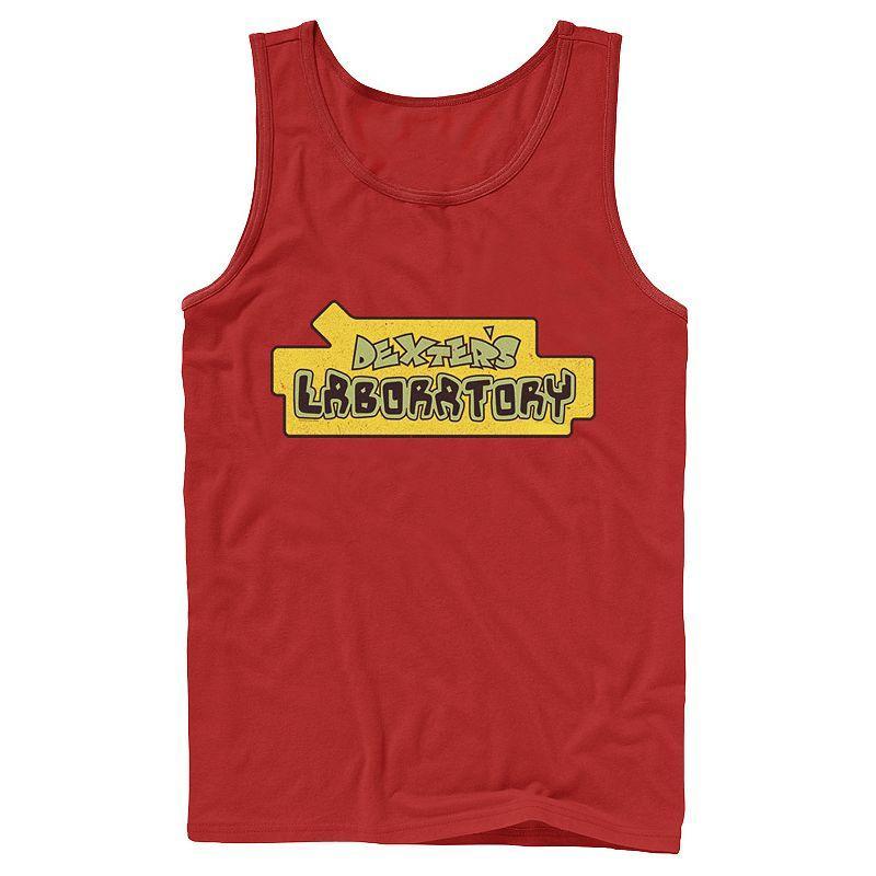 Mens Cartoon Network Dexters Laboratory Original Logo Tank Top Grey Product Image