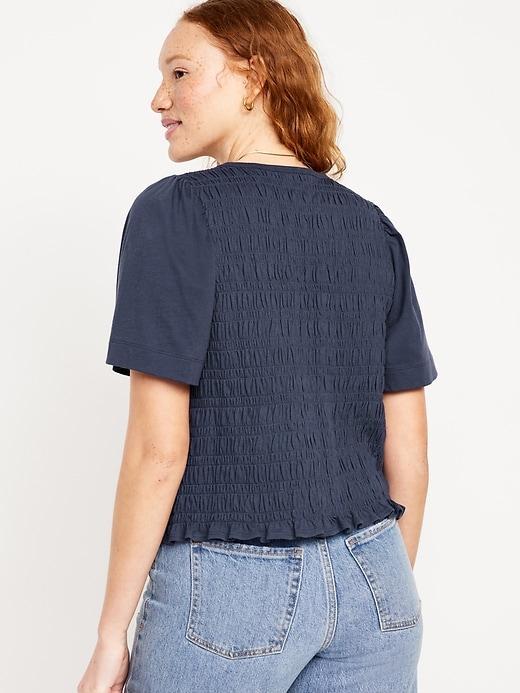 Short-Sleeve Smocked Top Product Image