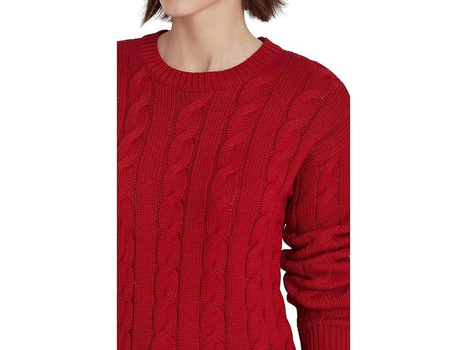 Lauren Ralph Lauren Layered Cotton-Blend Cable-Knit Sweater (Classic ) Women's Clothing Product Image