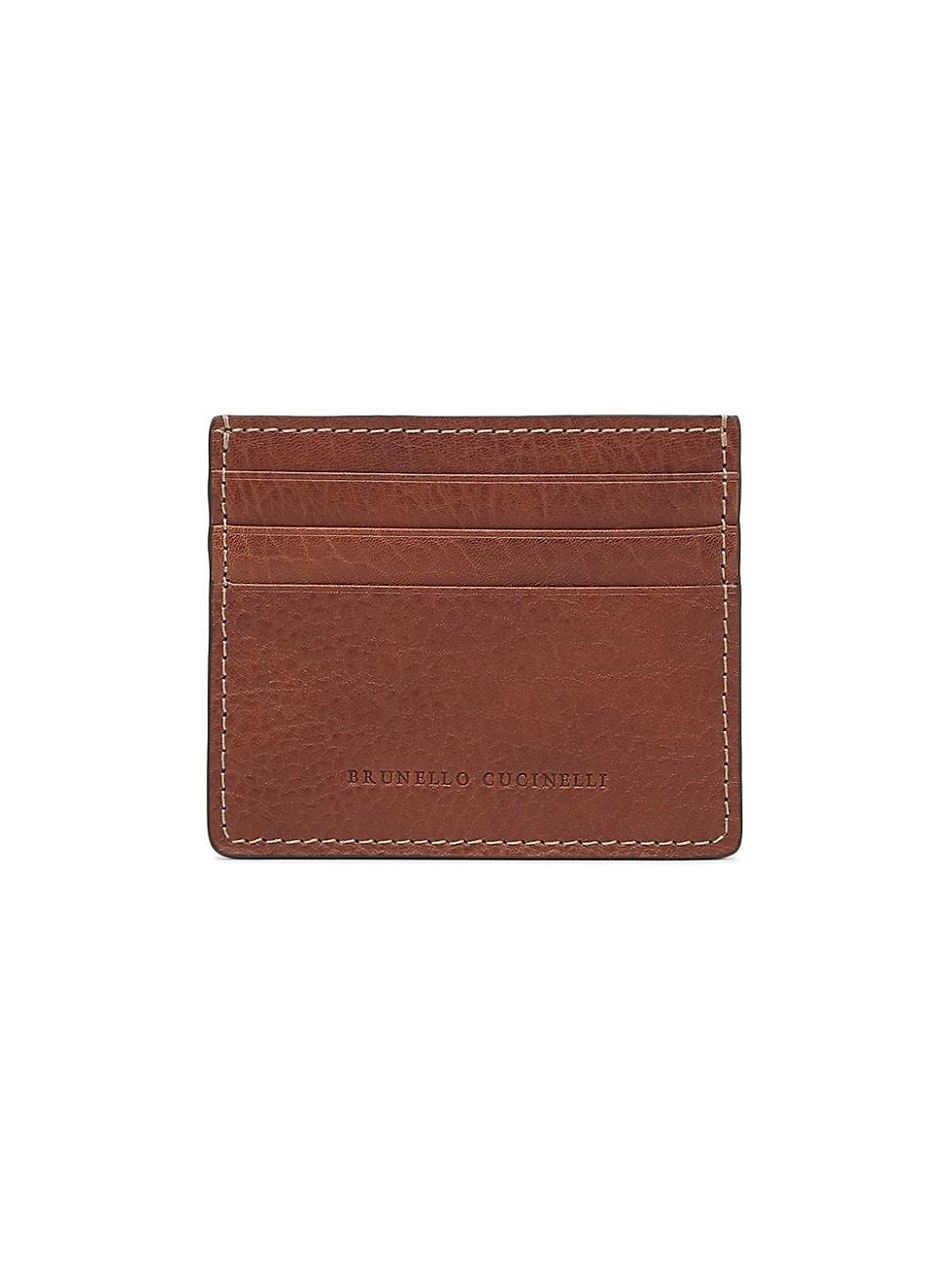 Mens Grained Calfskin Mini Card Case Product Image