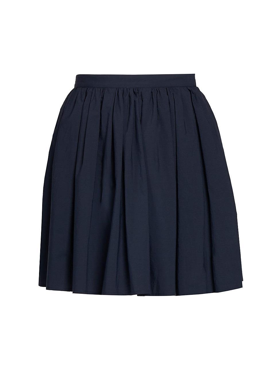 Womens Pleated Cotton Miniskirt Product Image