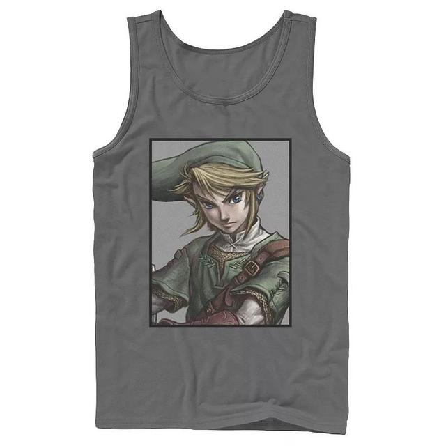 Mens Legend of Zelda Link Twilight Face Portrait Tank Top Grey Product Image