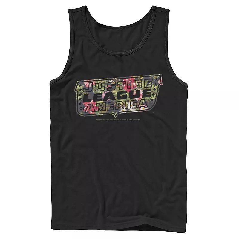 Mens DC Comics Justice League Tropical Logo Tank Top Product Image