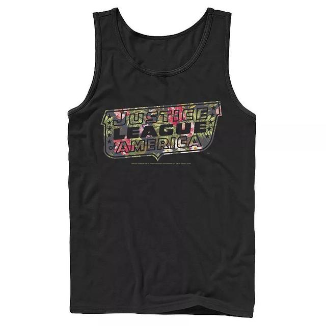 Mens DC Comics Justice League Tropical Logo Tank Top Product Image