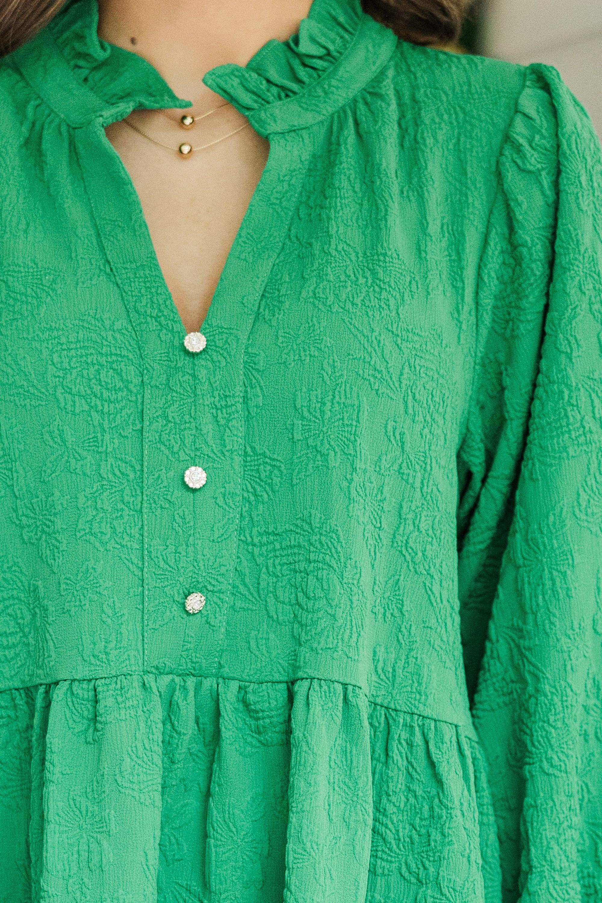 All Up To You Emerald Green Textured Dress Female Product Image