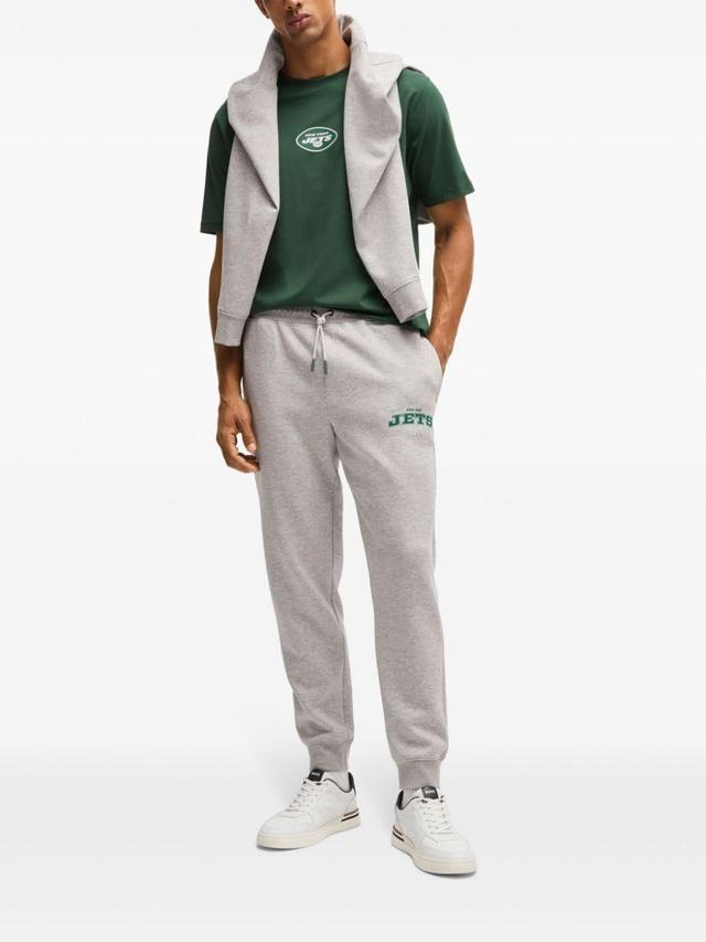 HUGO BOSS Boss X Nfl Stretch-cotton T-shirt With Special Branding In Jets Product Image