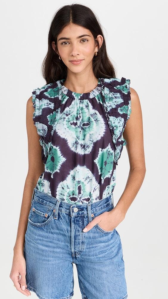 Sea Aveline Tie Dye Print Pintucked Tank Top | Shopbop Product Image