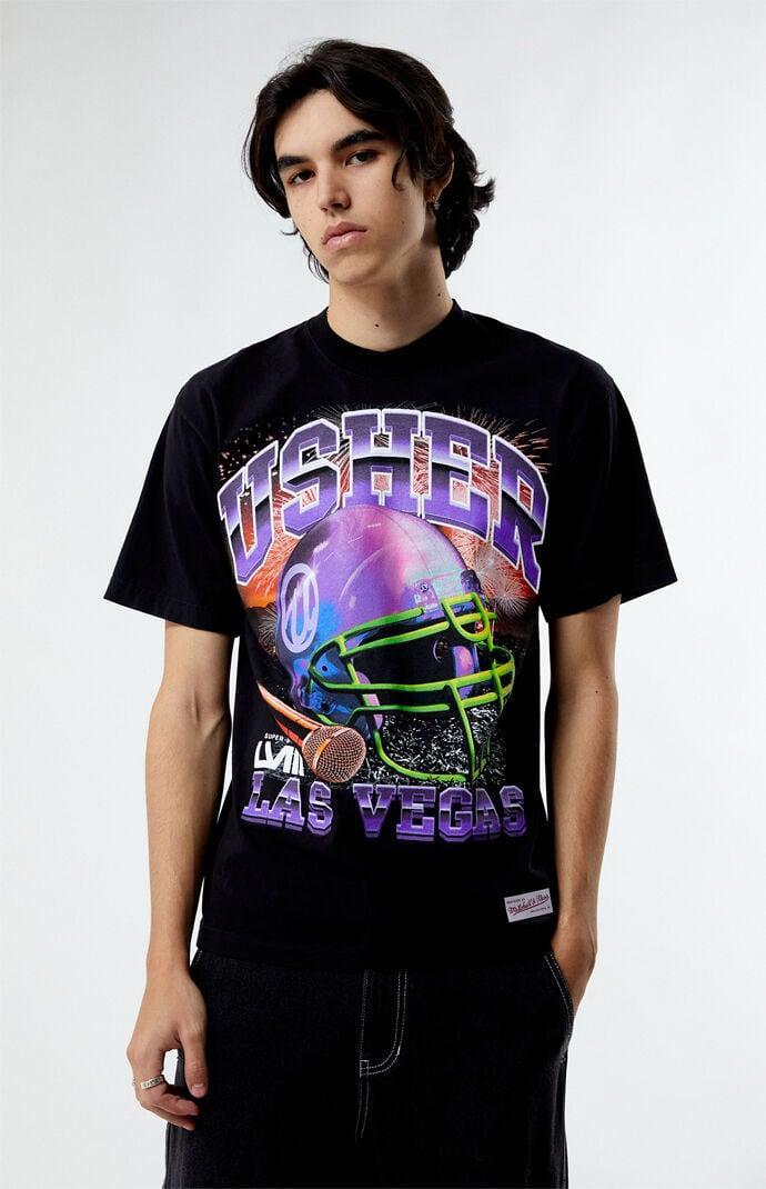 Mens and Womens Mitchell & Ness Black Usher Super Bowl Lviii Collection Event Night T-shirt Product Image