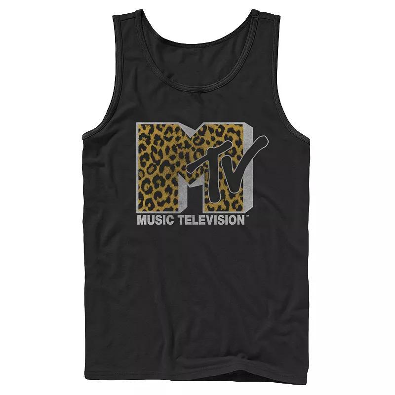 Mens MTV Logo Cheetah Print Tank Product Image