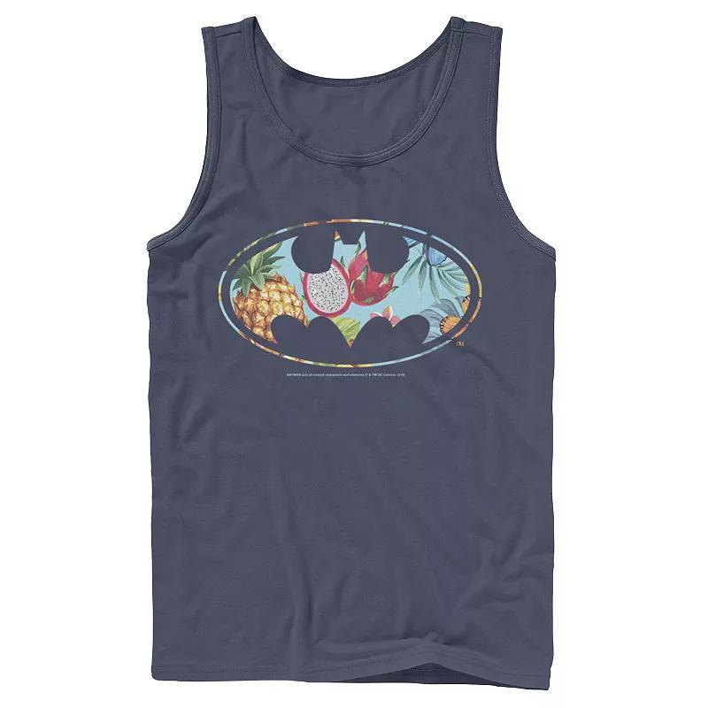 Mens DC Comics Superman Spray Paint Stencil Logo Tank Top Blue Product Image