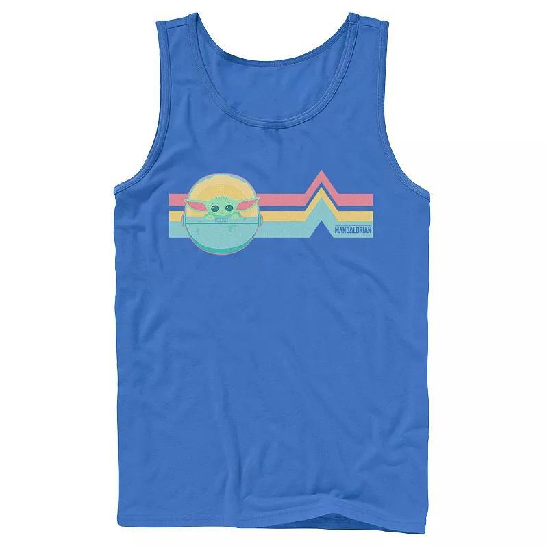 Mens Star Wars The Mandalorian The Child Rainbow Chest Lines Tank Product Image