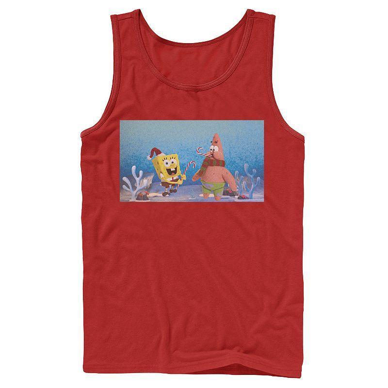 Mens Nickelodeon Spongebob Squarepants Patrick Star Christmas Buddies Graphic Tank Top Product Image