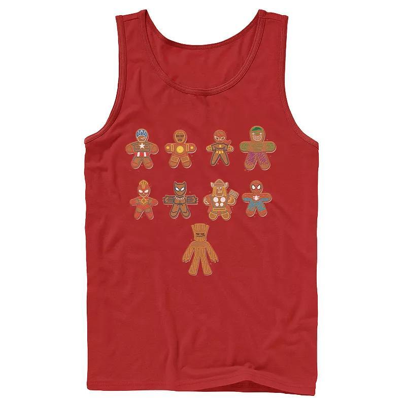 Mens Marvel Avengers Gingerbread Cookie Line Up Tank Top, Boys Product Image