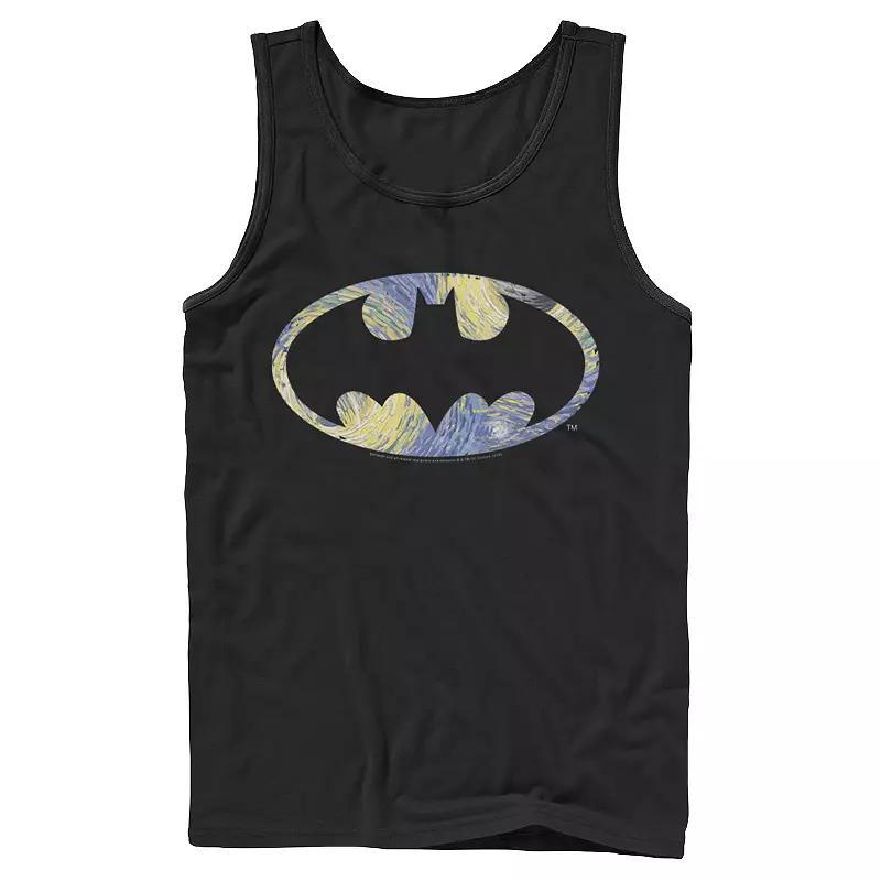 Mens DC Comics Batman Starry Night Logo Tank Top Product Image