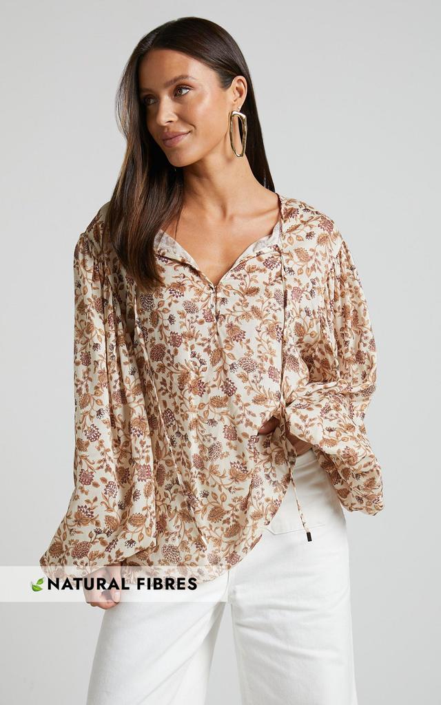 Amalie The Label - Symmone Puff Sleeve Blouse in Maya Floral Product Image