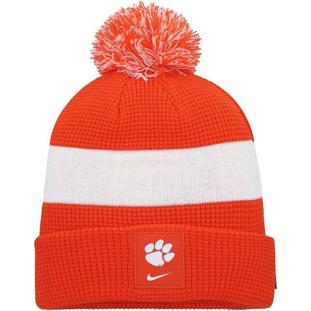 Mens Nike Orange Clemson Tigers Sideline Team Cuffed Knit Hat with Pom Product Image