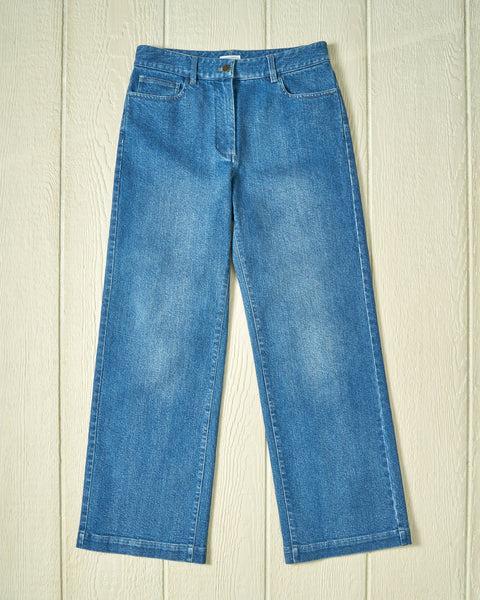 Women's Five Pocket Jean in Mid Wash Denim Product Image