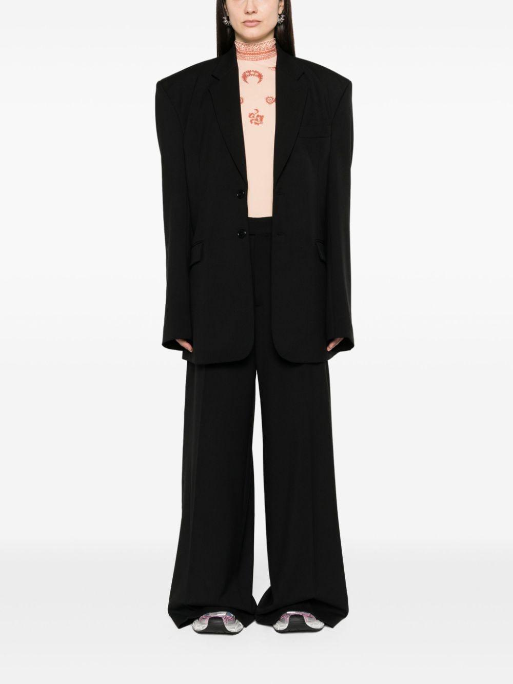 High-waist Wide-leg Trousers In Black Product Image