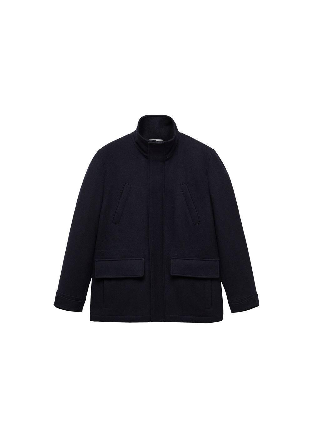 Mango Mens Pockets Detail Short Wool Coat Product Image