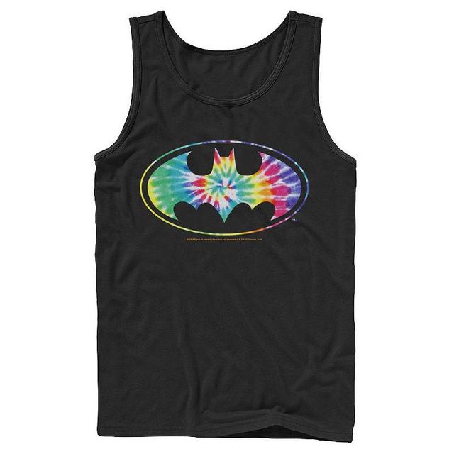 Mens DC Comics Batman Tie-Dye Bat Logo Tank Top Product Image