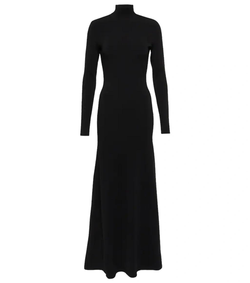 Open-back Stretch-knit Maxi Dress In Black product image