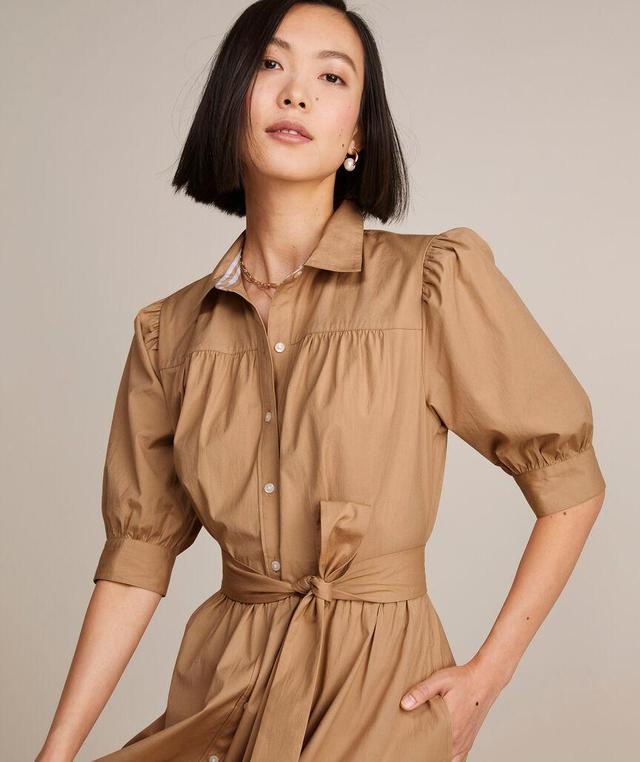 Puff Sleeve Midi Shirtdress Product Image