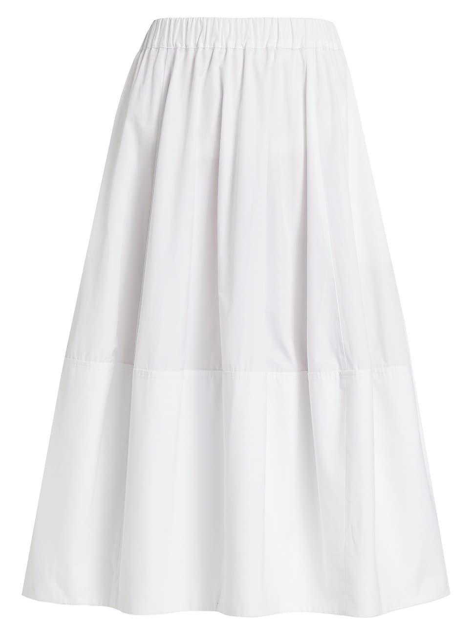 Womens Bubble Cotton Poplin Skirt Product Image