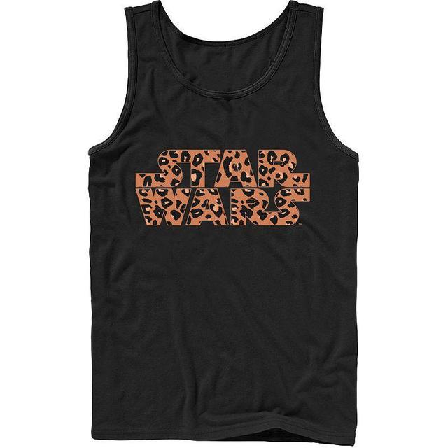 Mens Star Wars Basic Logo Cheetah Print Fill Tank Top Product Image