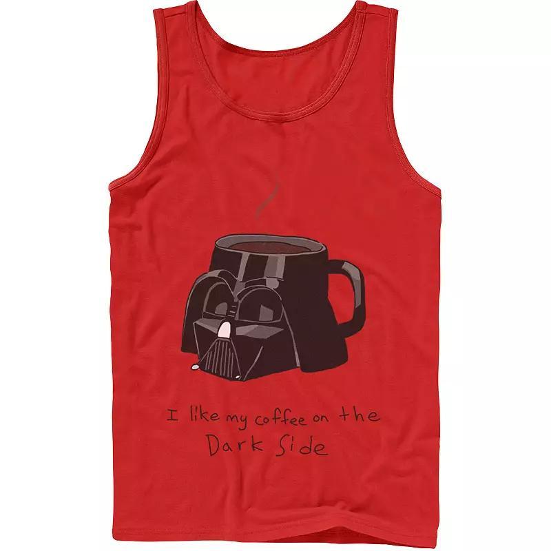 Mens Star Wars Darth Vader Mug I Like My Coffee On The Dark Side Tank Top Athletic Grey Product Image