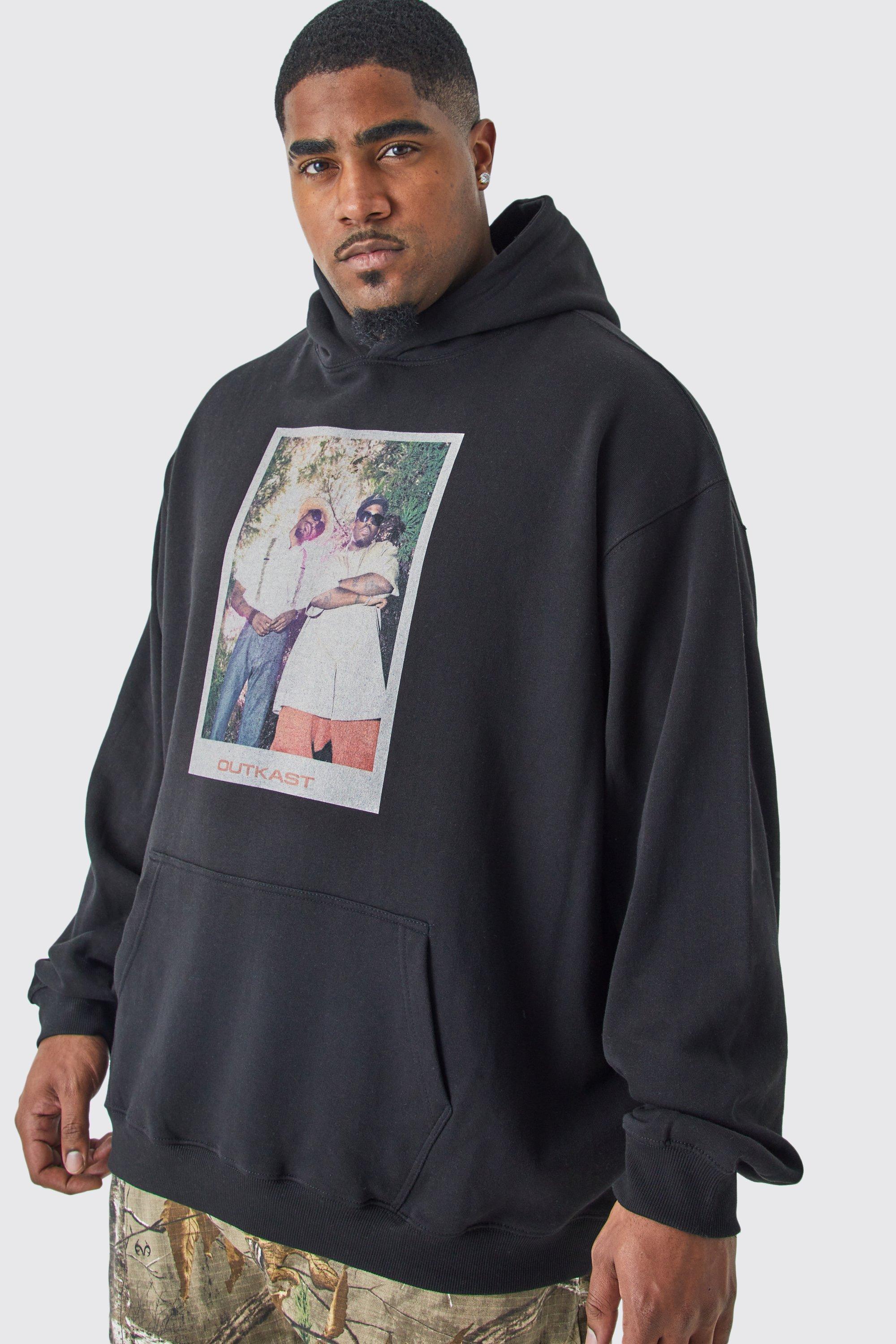 Mens Black Plus Outkast License Hoodie, Black Product Image