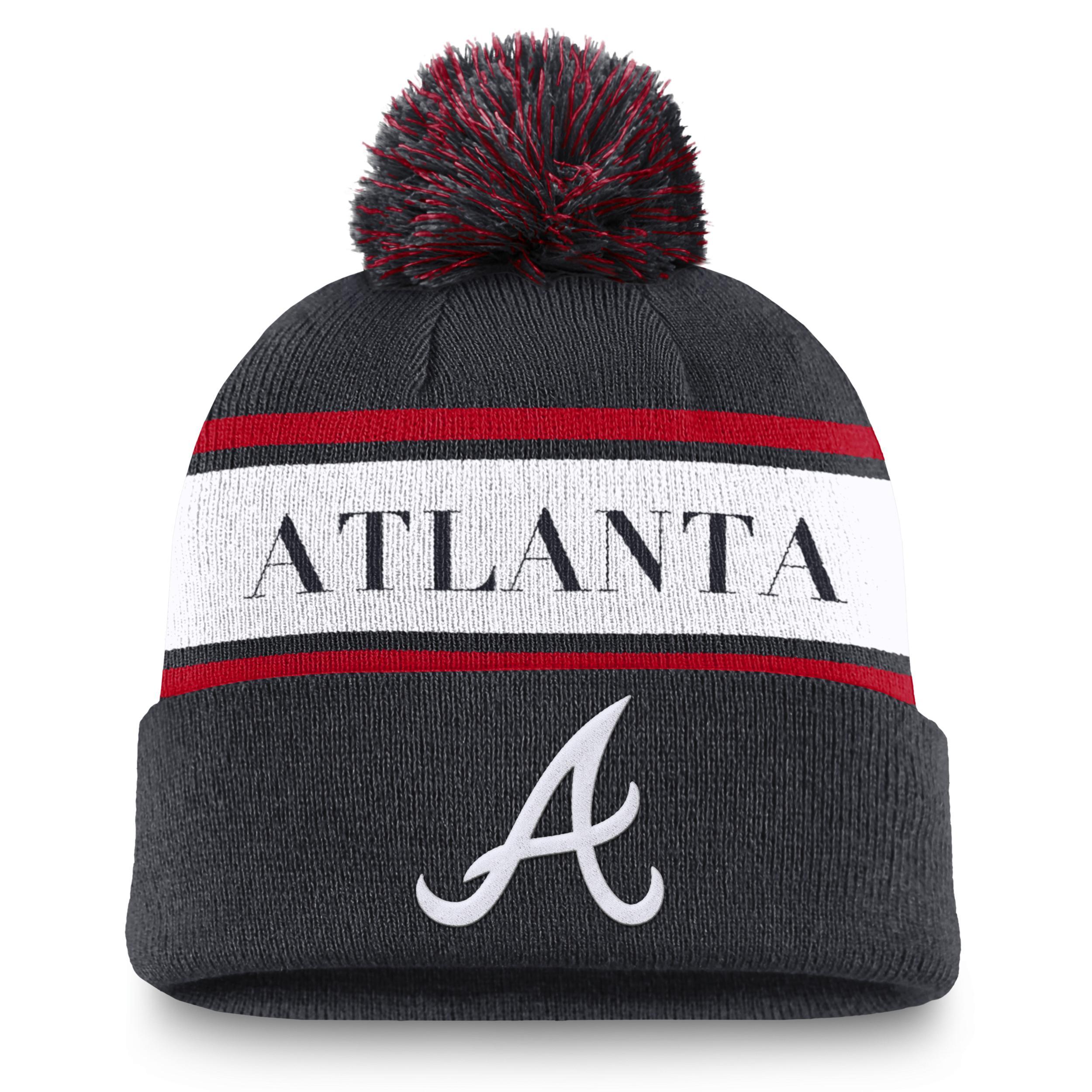 Washington Nationals Team Stripe Peak Nike Mens MLB Cuffed Pom Beanie Product Image