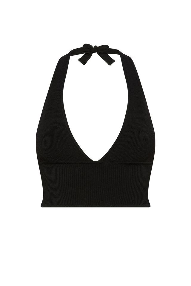 Laurel Canyon Knitwear Top - Black Rib Product Image