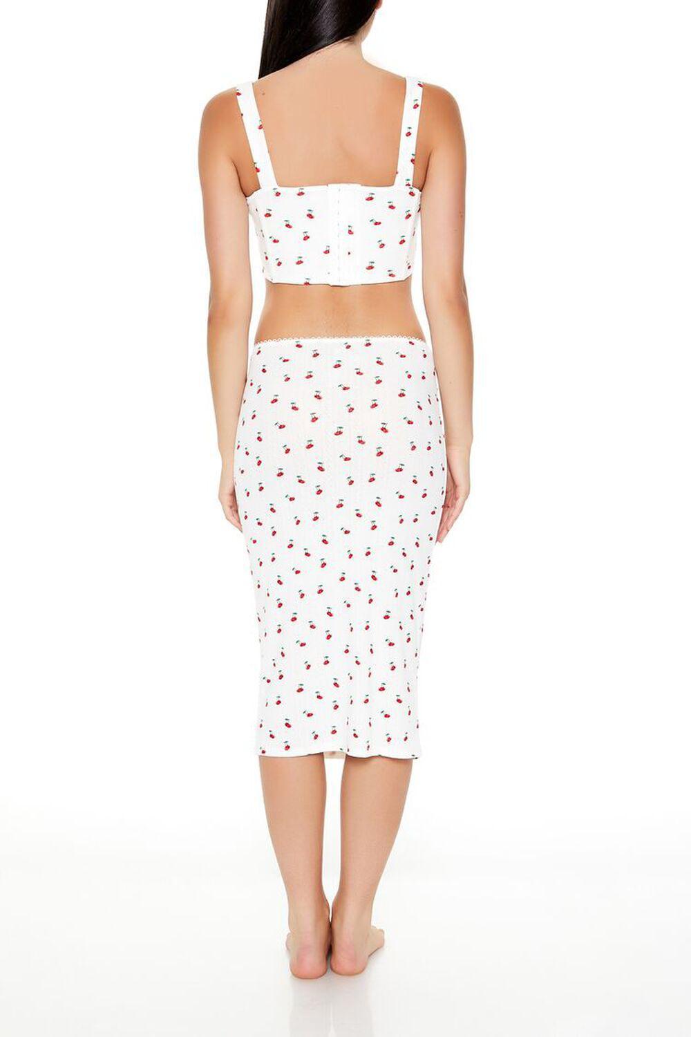 Cherry Print Slip Midi Skirt | Forever 21 Product Image