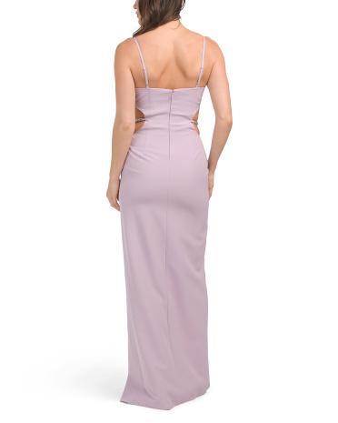 Chain Detail Cut Out Gown for Women | Polyester/Elastane Product Image