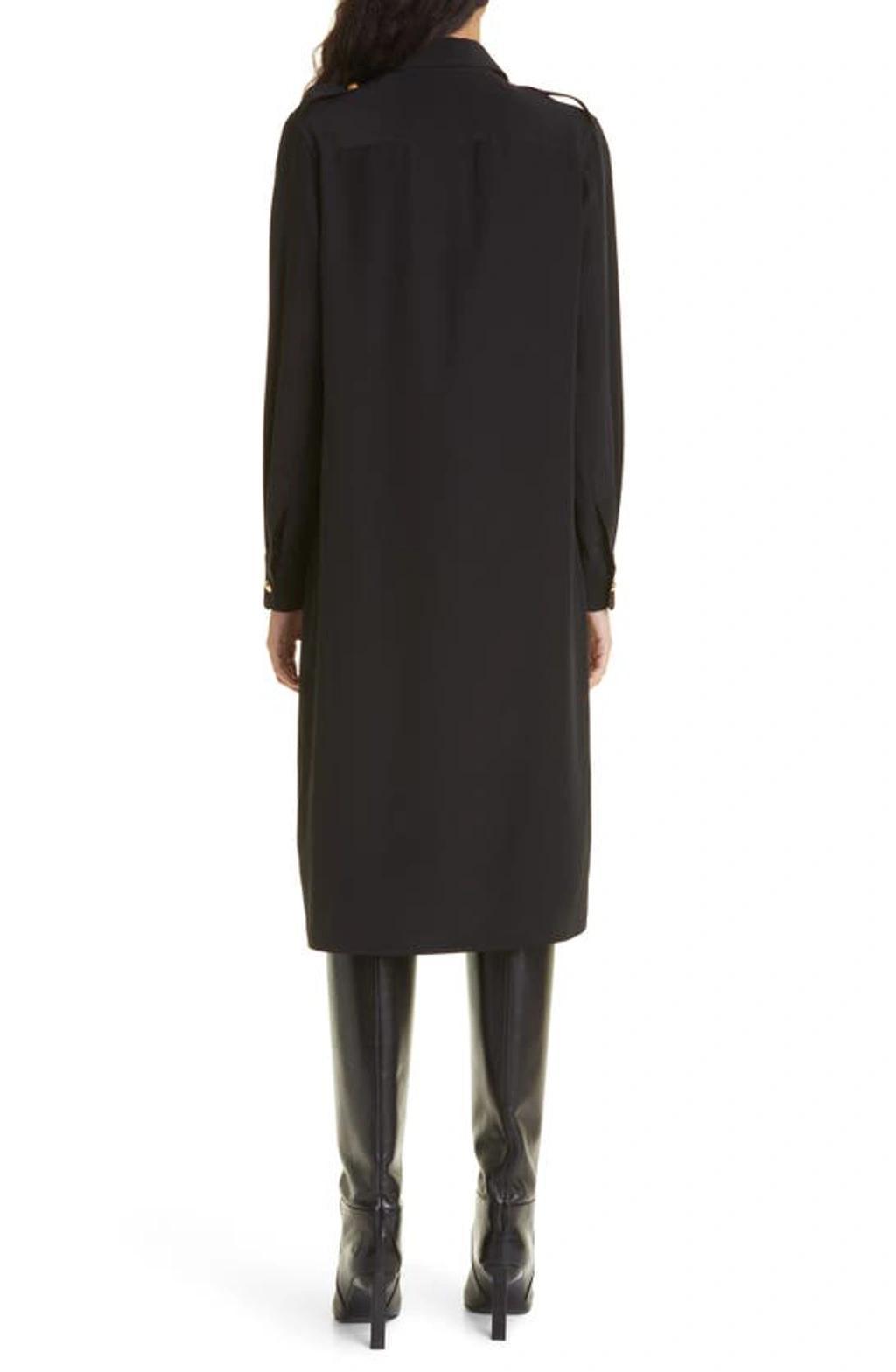 Adelaide Silk Shirt Dress In Black Product Image