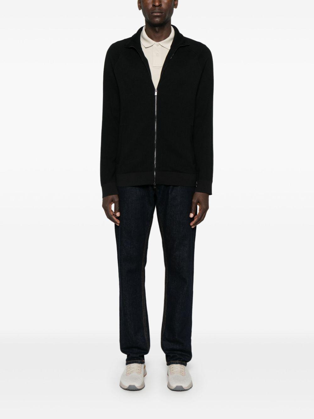 HUGO BOSS Zip Cardigan In Black Product Image